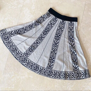 Silver and Black Sparkle Glitter Knit IStretch ntarsia A Line Circle Skirt